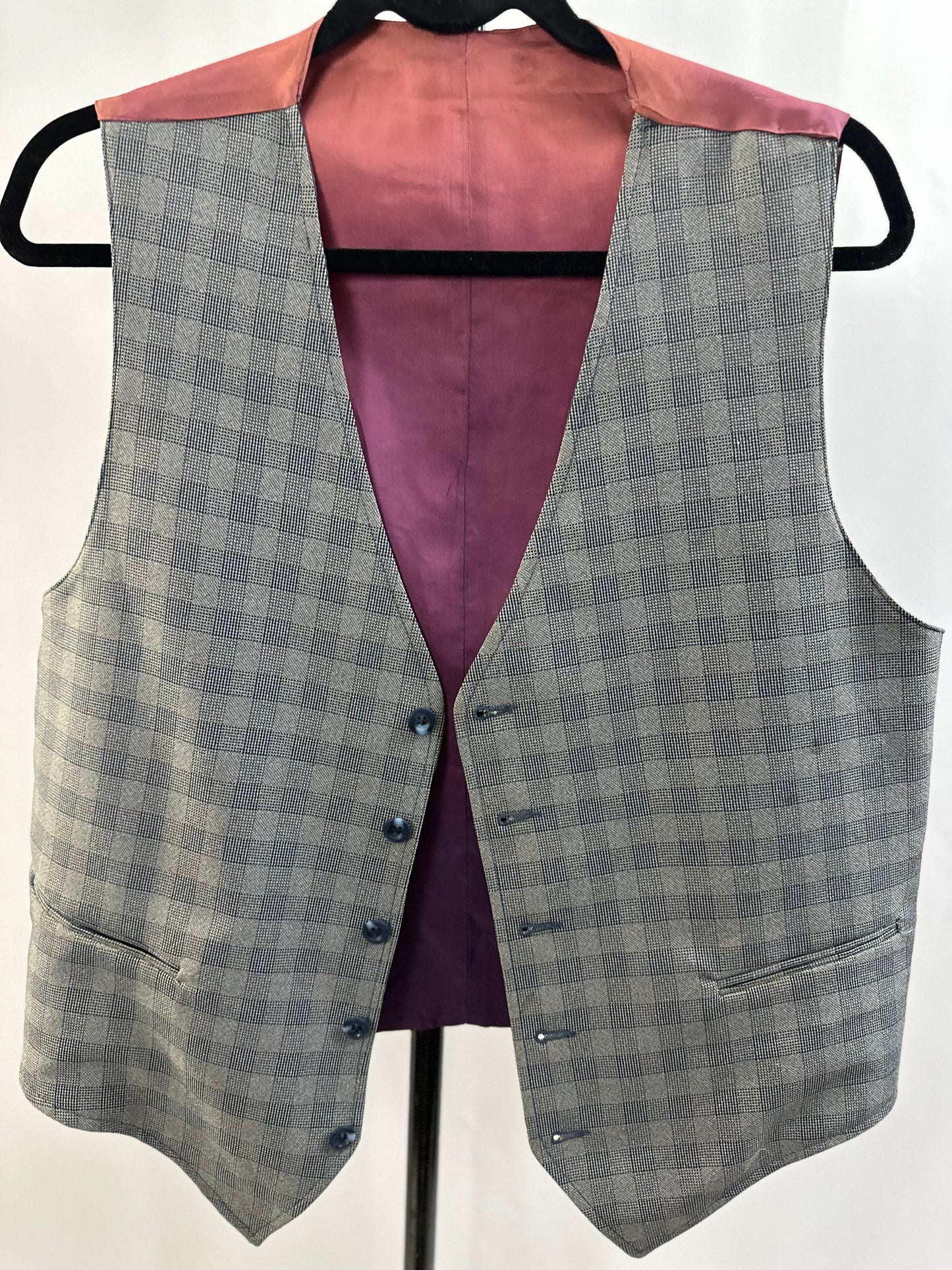 Grey squared monogram vest