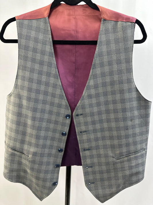 Grey squared monogram vest